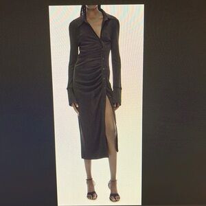 New NWT brown Helmut Lang assymetrical shirt dress.